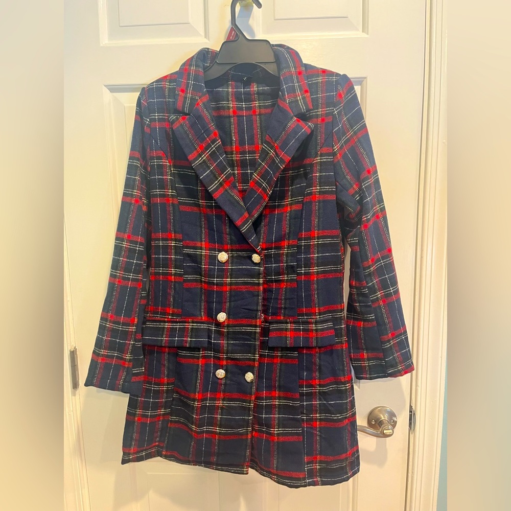 SHEIN PLAID JACKET DRESS
